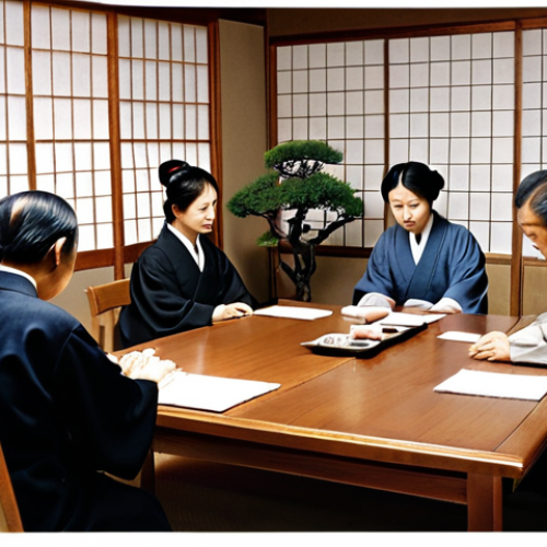 **

"A tense meeting around a polished conference table.  Family members, some looking worried or resentful, others determined.  A stern but fair-looking older man (the owner) sits at the head.  Documents related to inheritance and taxes are scattered on the table.  Subtle visual cues of traditional Japanese aesthetics, like a bonsai tree in the background or a subtle Shoji screen pattern. Focus on the emotional weight and potential conflict of family business succession.  Realism, corporate setting."

**