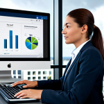 **

A professional female accountant in a modern office setting, fully clothed in a modest business suit, working on a computer with a cloud accounting software interface visible on the screen. The scene emphasizes efficiency and technology.  Keywords: "tax savings," "expense management," "e-filing." Safe for work, appropriate content, professional, perfect anatomy, correct proportions, natural pose, high quality.

**