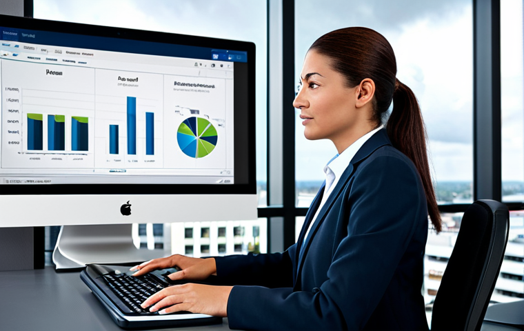 **

A professional female accountant in a modern office setting, fully clothed in a modest business suit, working on a computer with a cloud accounting software interface visible on the screen. The scene emphasizes efficiency and technology.  Keywords: "tax savings," "expense management," "e-filing." Safe for work, appropriate content, professional, perfect anatomy, correct proportions, natural pose, high quality.

**