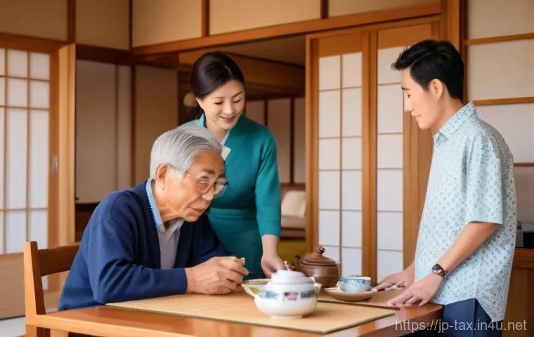 증여세 신고 기준 - Image Prompt 1: Intergenerational Financial Planning Session**